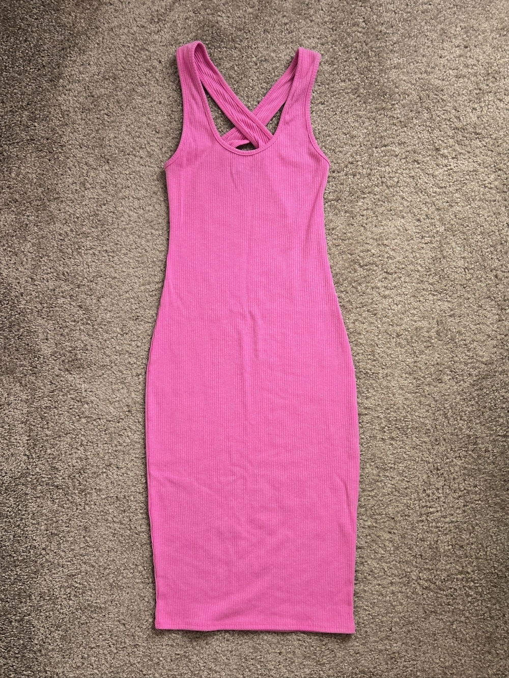 Vici Ribbed Cross Back Dress